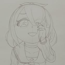 らくがき) ガチャ爆死をからかうアロナ