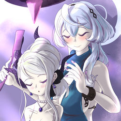 「お疲れ様です。髪を直して差し上げますね。」
