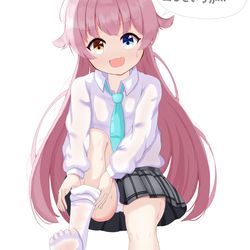 戦闘で汗だくになったホシノ