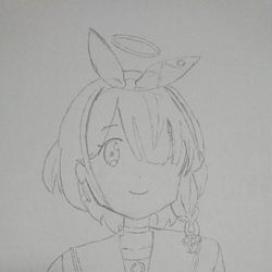 アロナちゃん(モノクロ)