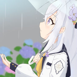 雨の日、アズサ