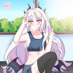 Hina selfie when exercise