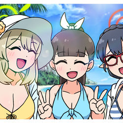 水着生徒と先生たち