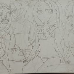 らくがき) <ゲヘナ風紀委員のサマー>