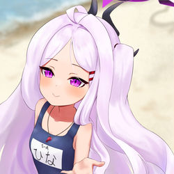 水着ヒナと散歩