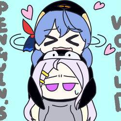 アコ(コウテイペンギン)とヒナ(コウテイペンギンひな)