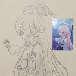 오랜만이 그림을 그리는데 호시노를 그려보았다
