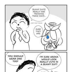Arona tries a bunny suit