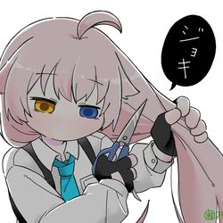 髪切るホシノ