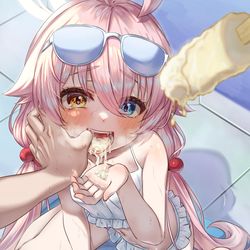 水着ホシノにアイスを食べさせてあげたい