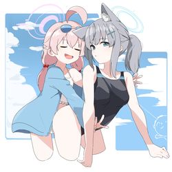 水着シロコと水着ホシノ