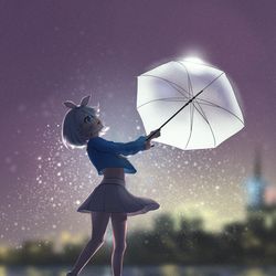 Arona playing with Umbrella