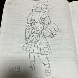 140日目 模写 ブルーアーカイブ 宇沢レイサ