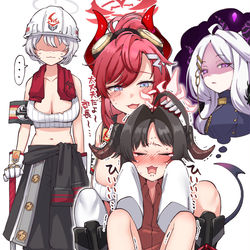 ヒナ委員長に怯えるカスミを慰めるメグ