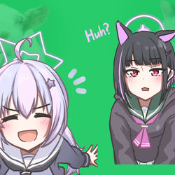 猫ミームみたいなカズサとレイサ