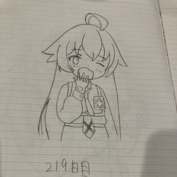 219日目 模写 ブルーアーカイブ 小鳥遊ホシノ