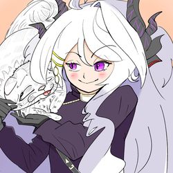 空崎ヒナ＆スコティッシュフォールド(カラー版)