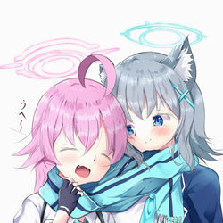 ホシノとシロコの2人マフラー