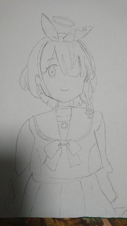 アロナちゃん(モノクロ)
