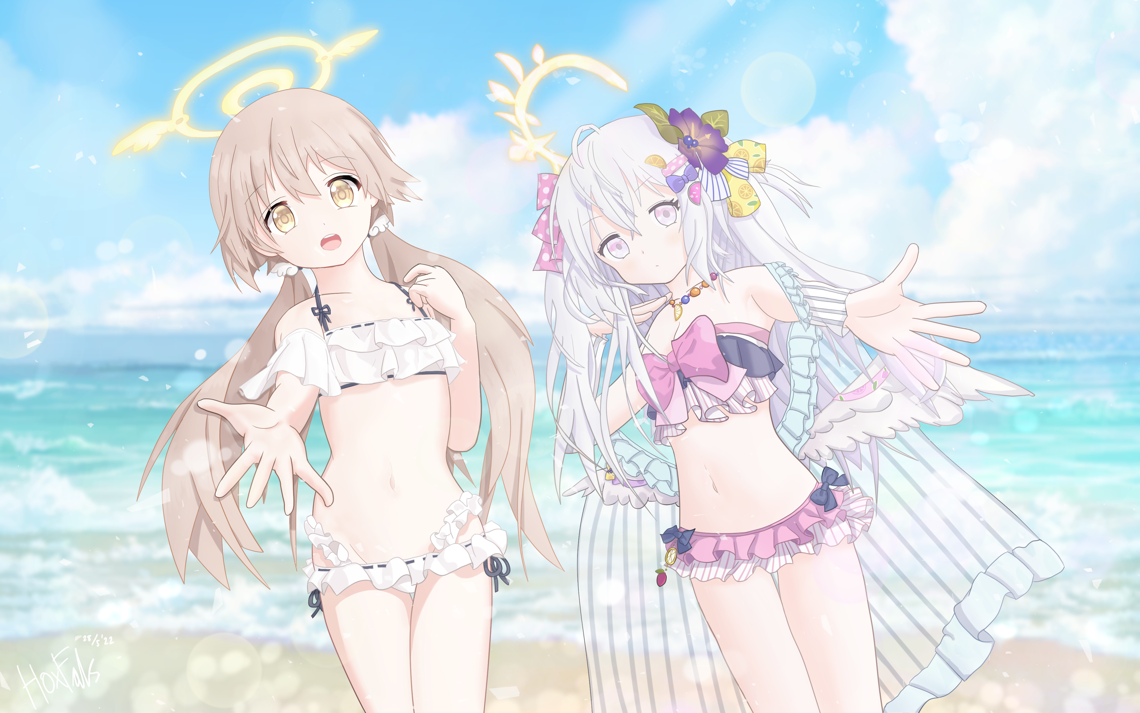 人魚になったアズサちゃんとヒフミちゃん