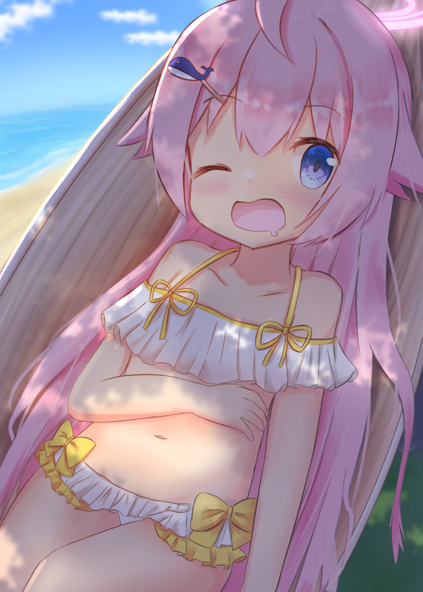 ホシノ(フリル水着)とハンモック
