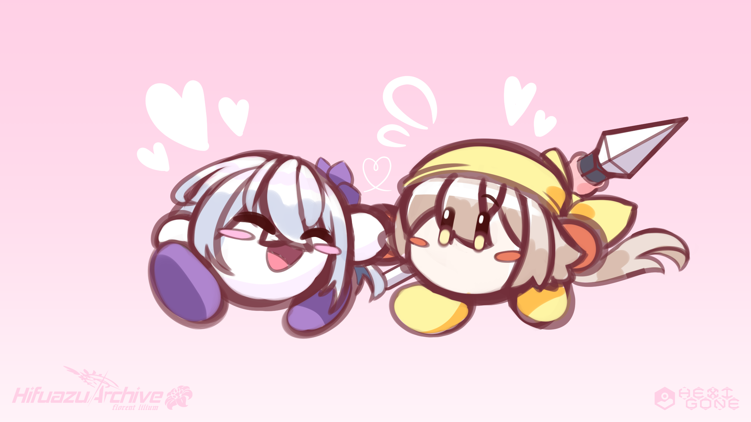 Kirby Azusa and Waddle Hifumi