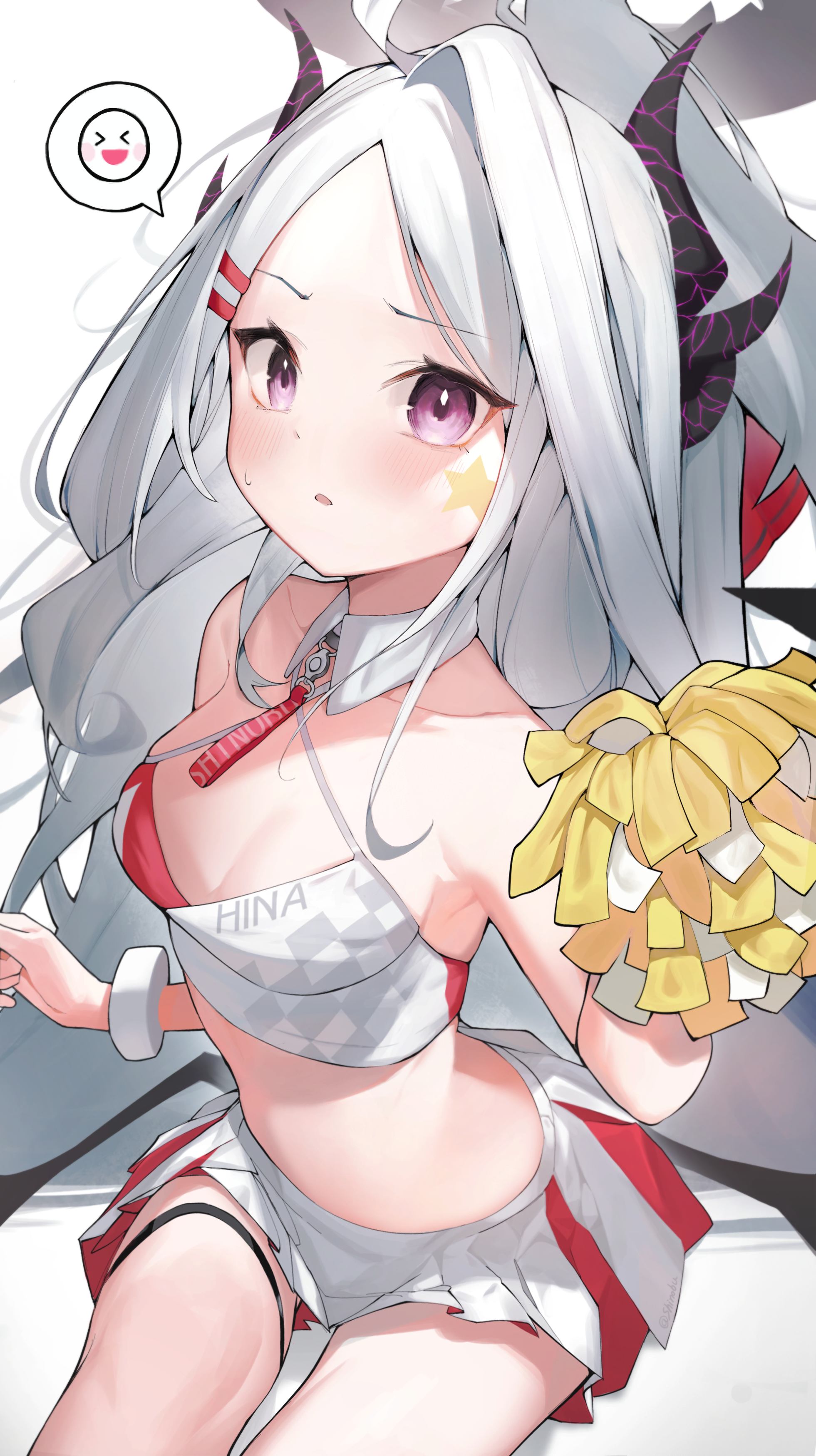 Hina practice cheering 😳❤