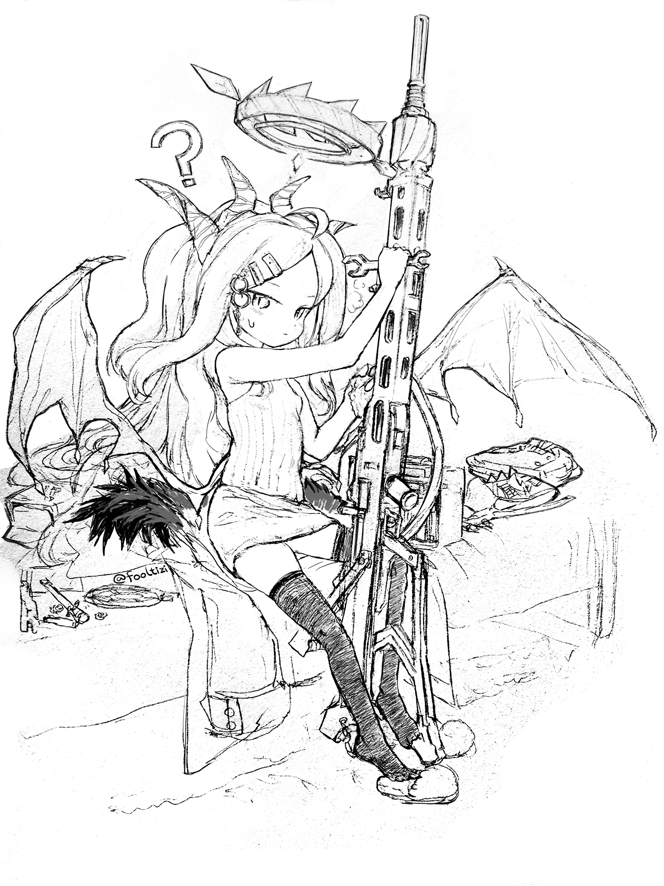 ヒナ（線画）