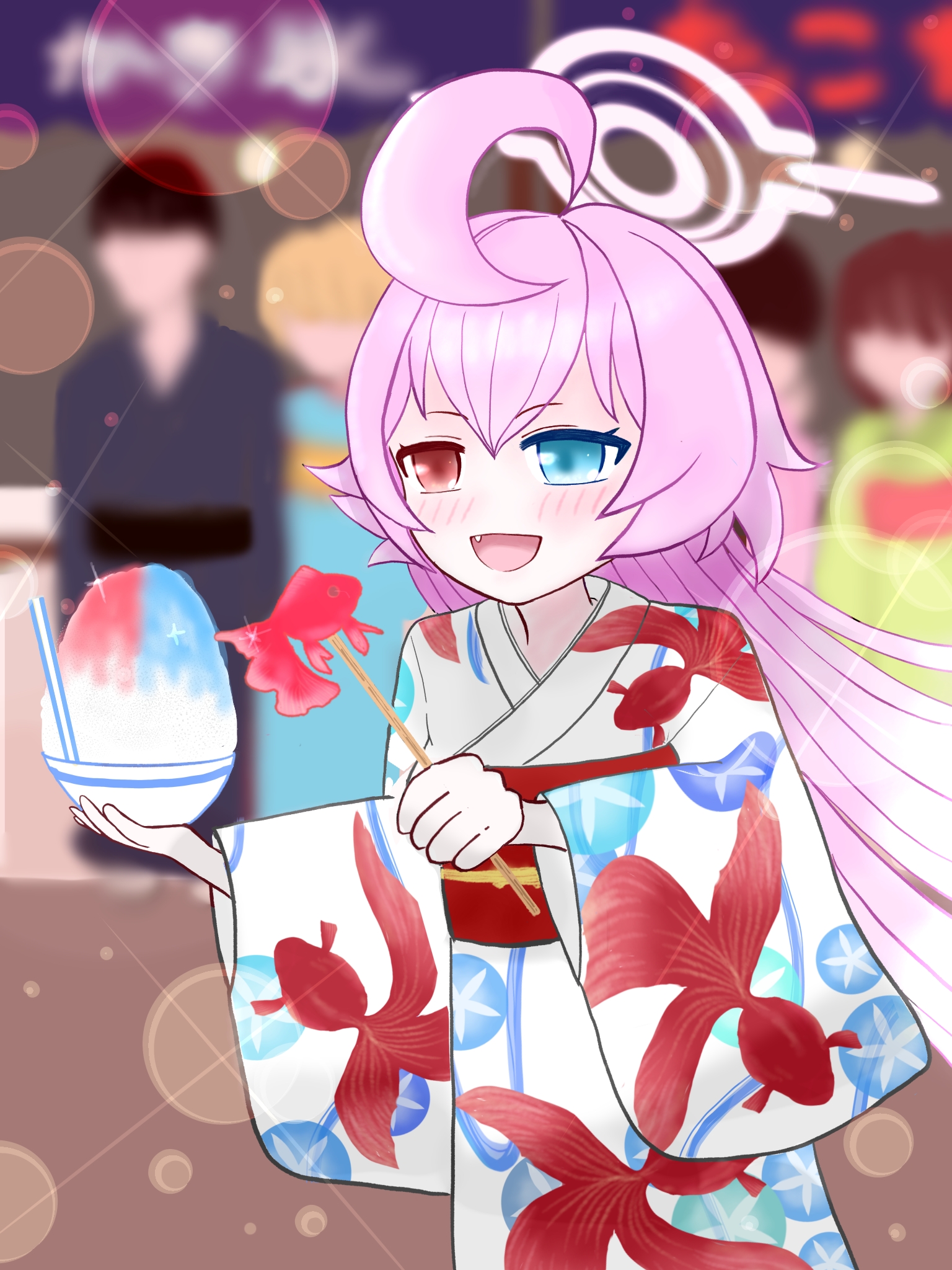 先生　夏祭り楽しいね〜