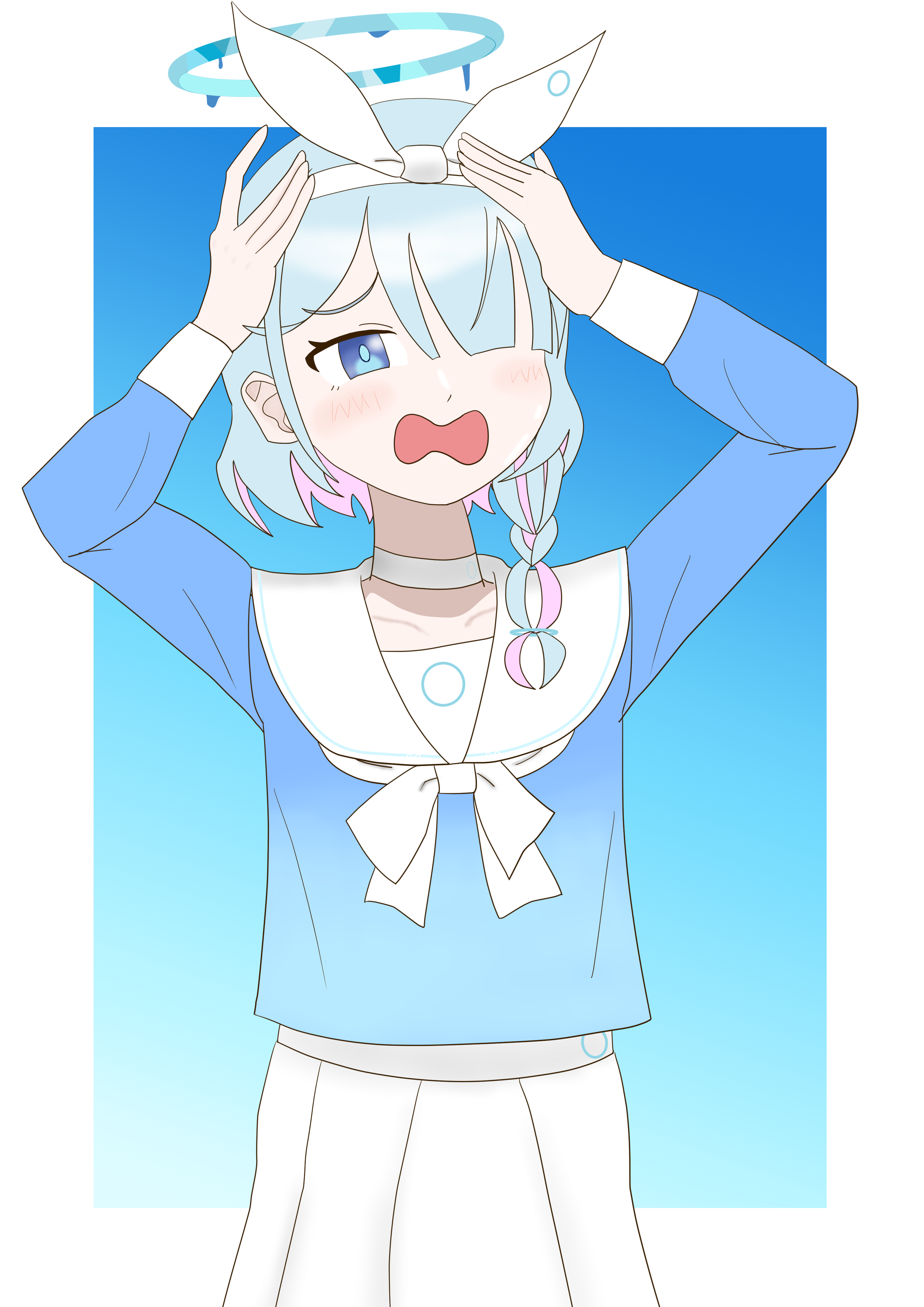 頭を抱えるアロナちゃん