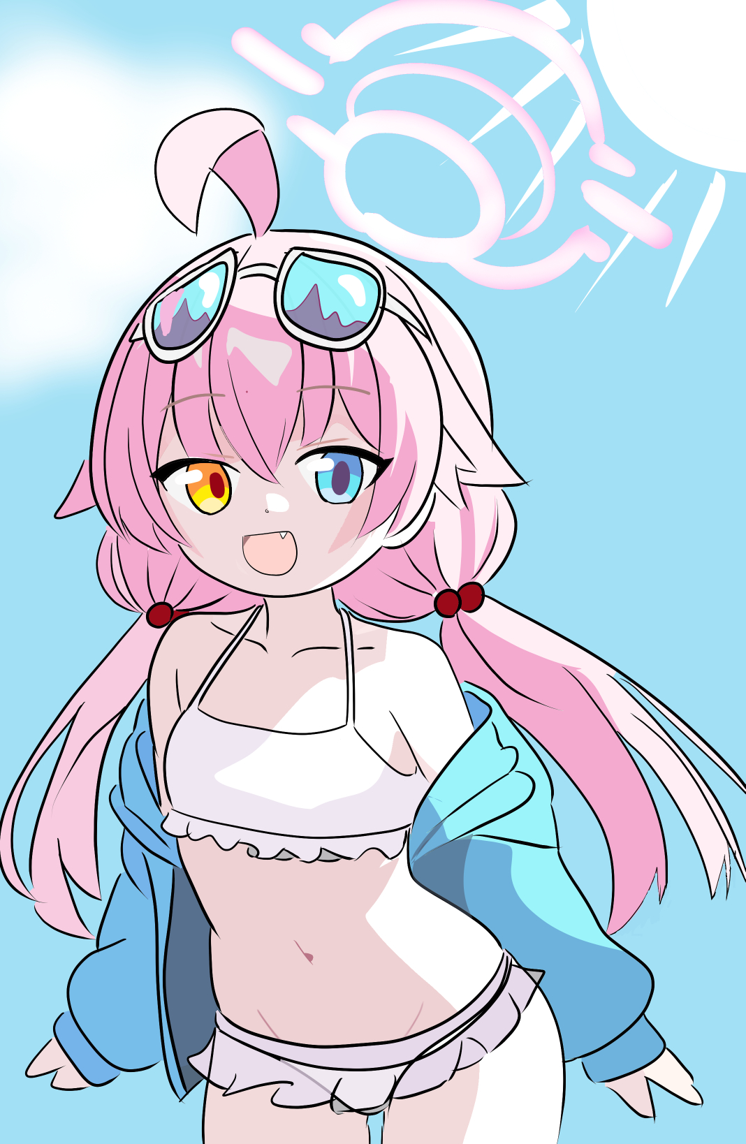 水着おじさんと炎のワンコ＋差分