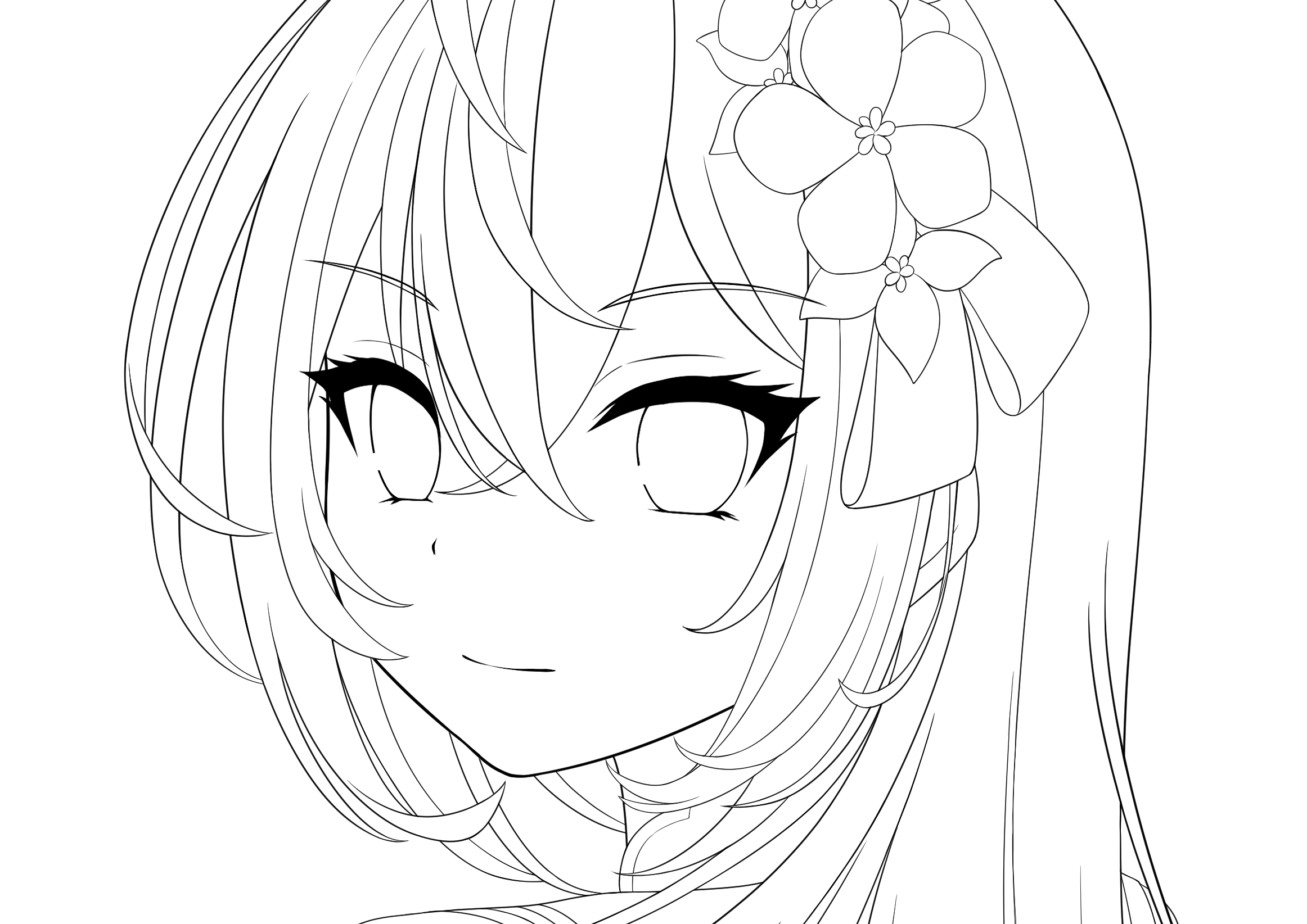 アズサ　線画