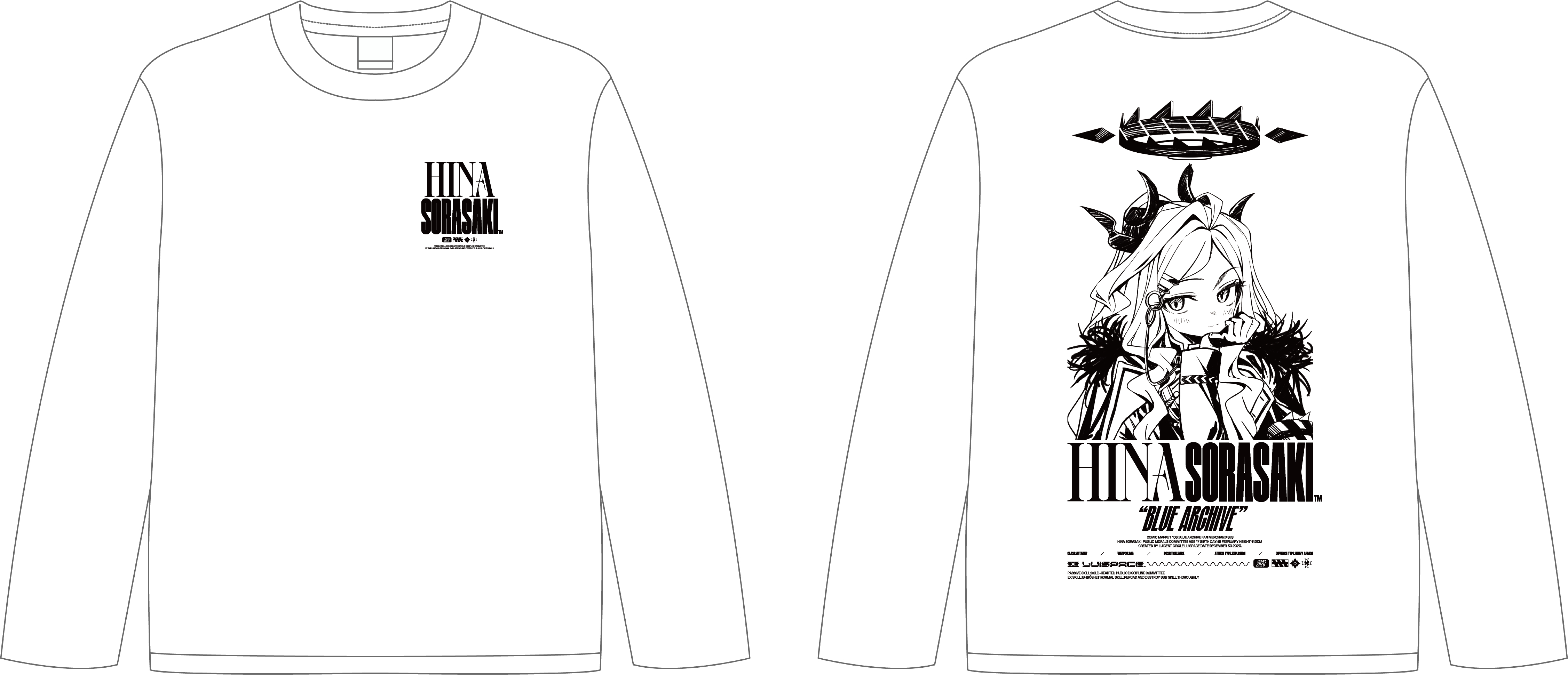 【通販】　ブルアカヒナ　ロングスリーブTシャツ【C103】