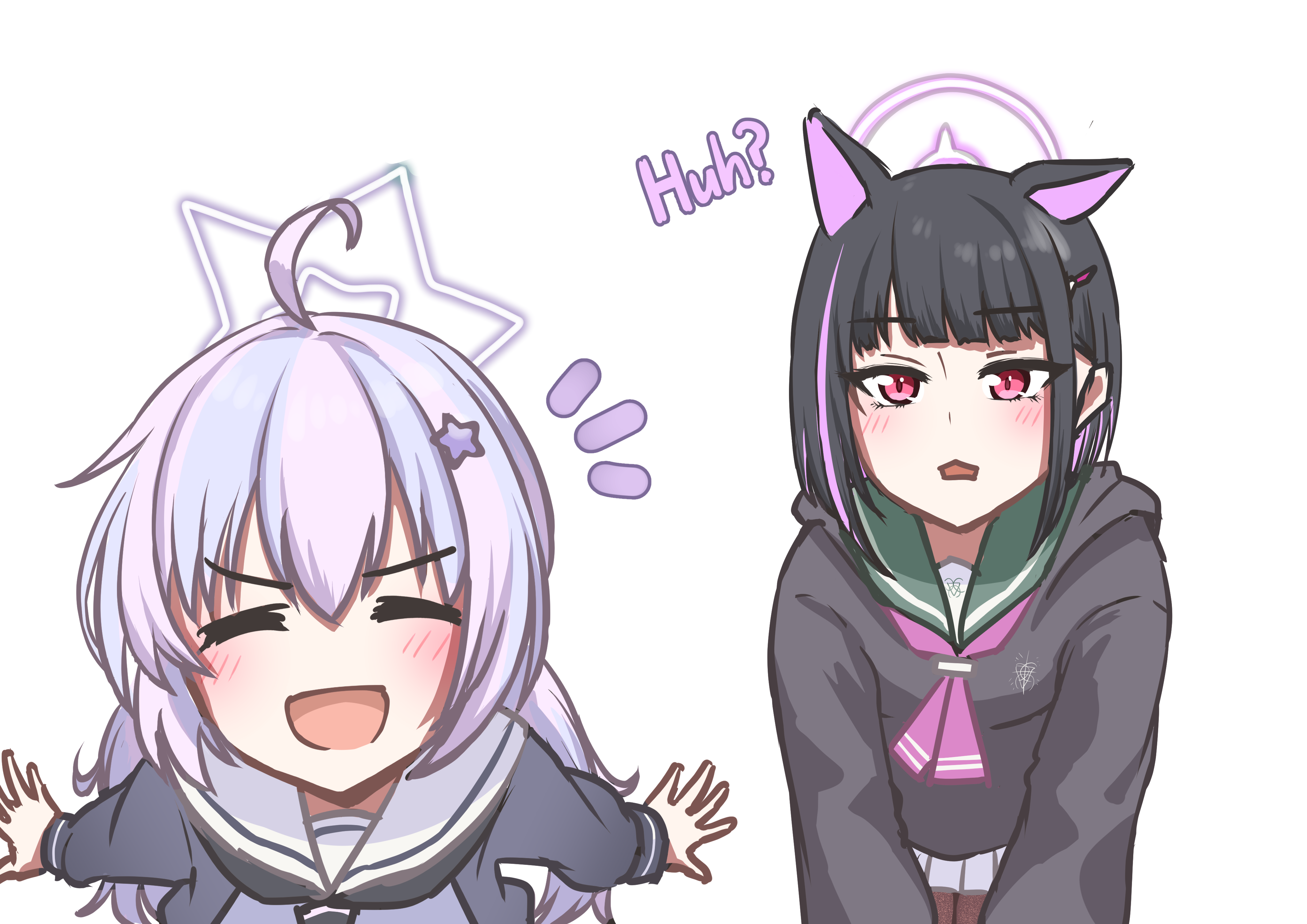 猫ミームみたいなカズサとレイサ