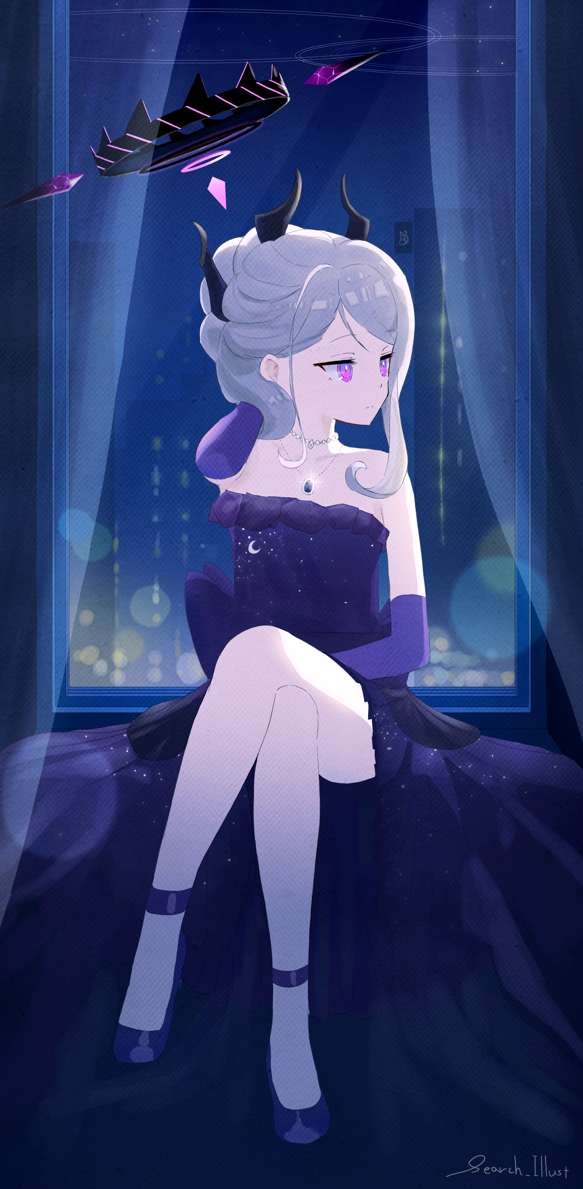ドレスを着て誰かを待つヒナ