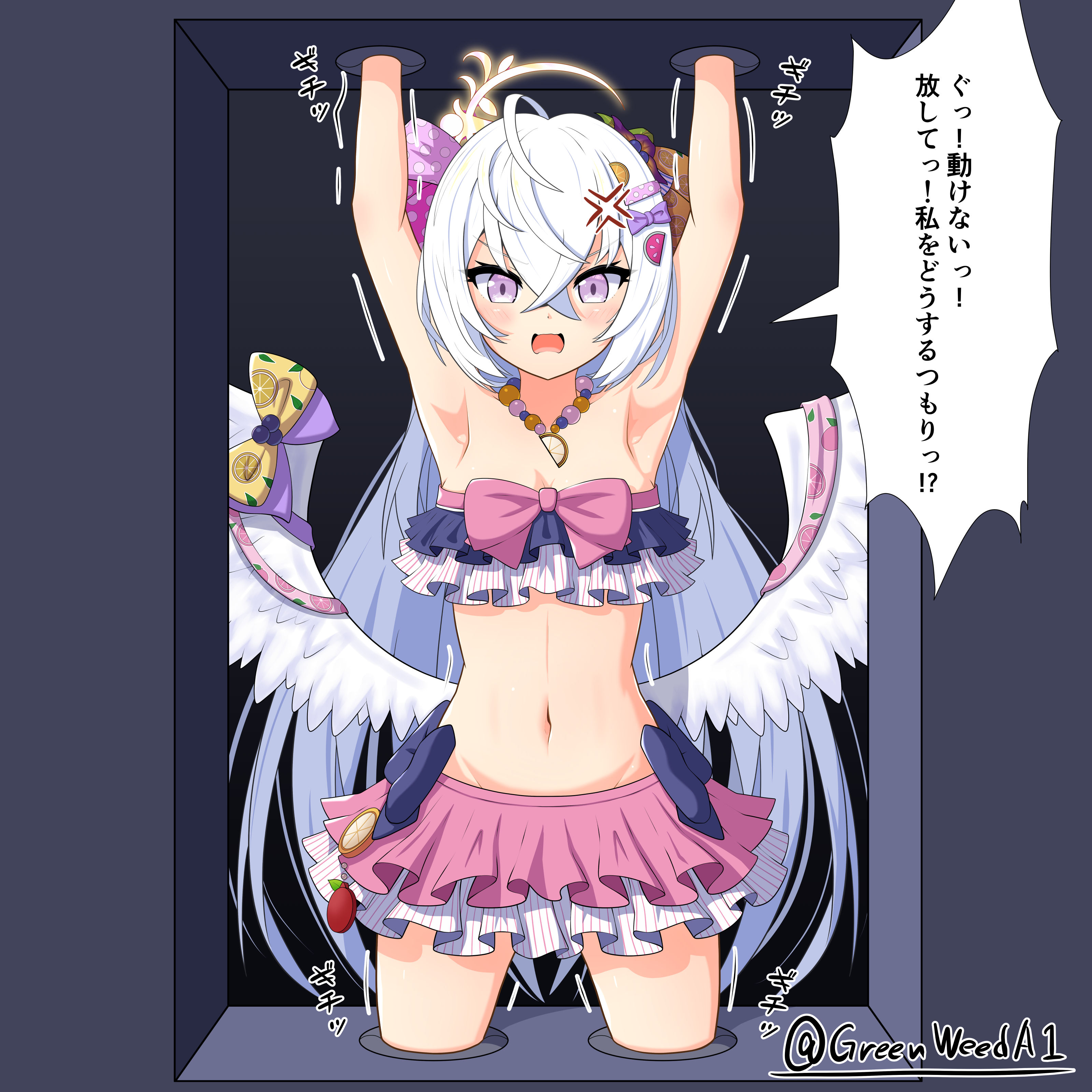 白洲アズサ(水着) おなか おへそ くすぐり
